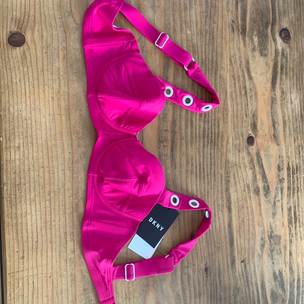DKNY high rise bikini, new with tags. Top is a M, bottom is a S.
